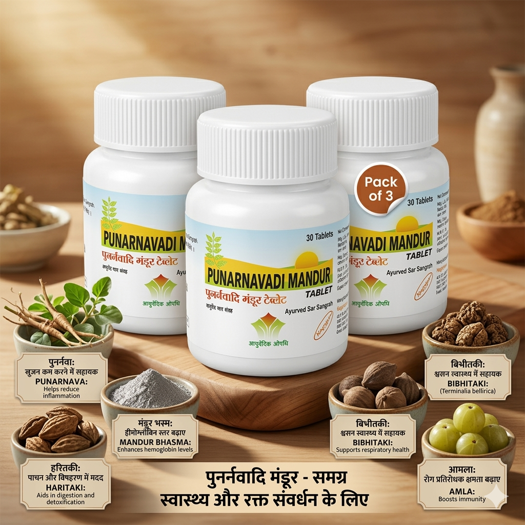 Nagarjun (Gujarat) Punarnavadi Mandur 30 Tablets(Pack of 3)