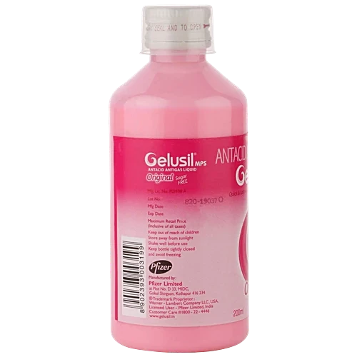 Pfizer Gelusil Mps Sugar Free Syrup (Mint) 200 Ml (Pack of 2)
