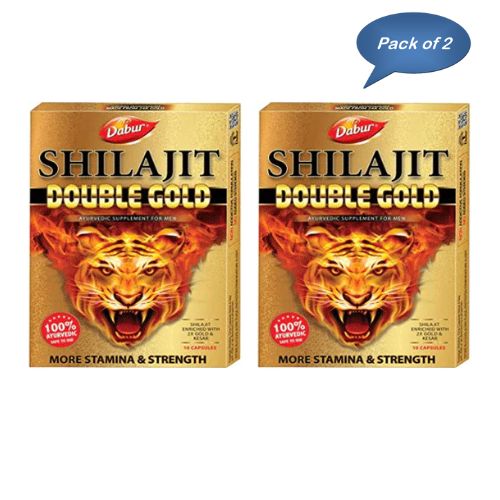 Dabur Shilajit Double Gold 10 Capsules (Pack Of 2)