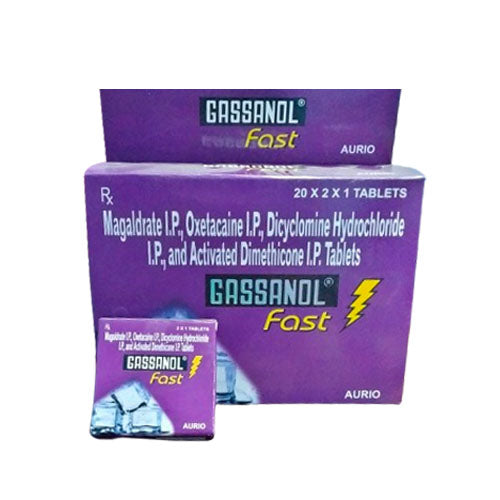 Aurio Pharma Gassanol Fast 2 Tablets (Pack Of 15)