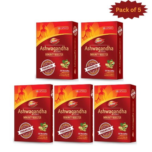 Dabur Ashwagandha 20 Capsules (Pack of 5)