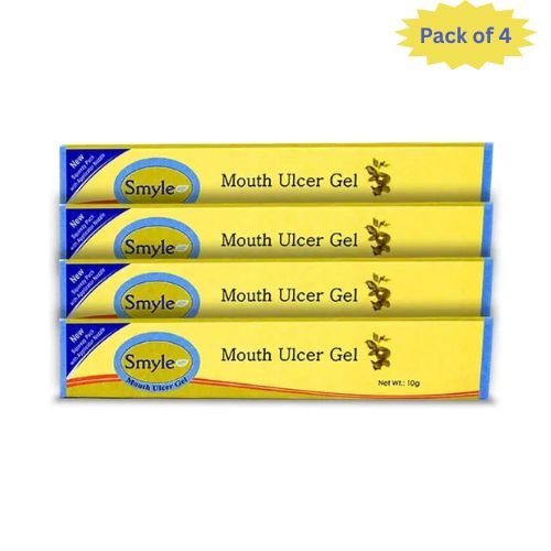 Rv Lifesciences Ltd Smyle Mouth Ulcer Gel 10 Gm (Pack of 4)