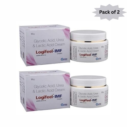 Canixa Logifeel-IMF Cream 50g | Glycolic Acid 6% + Urea 20% + Lactic Acid 5% | Pack of 2 | Moisturiser for Dry, Rough & Acne-Prone Skin