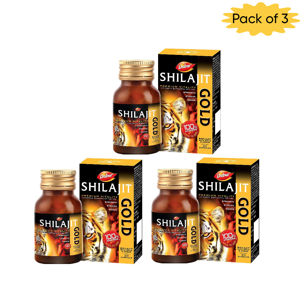 Dabur Shilajit Gold 20 Capsules(Pack of 3)