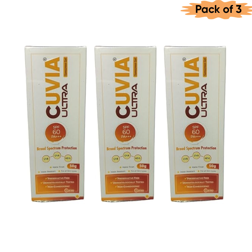 Canixa Cuvia Ultra(Spf 60 Pa++)Sunscreen Gel 50 Gm(Pack of 3)