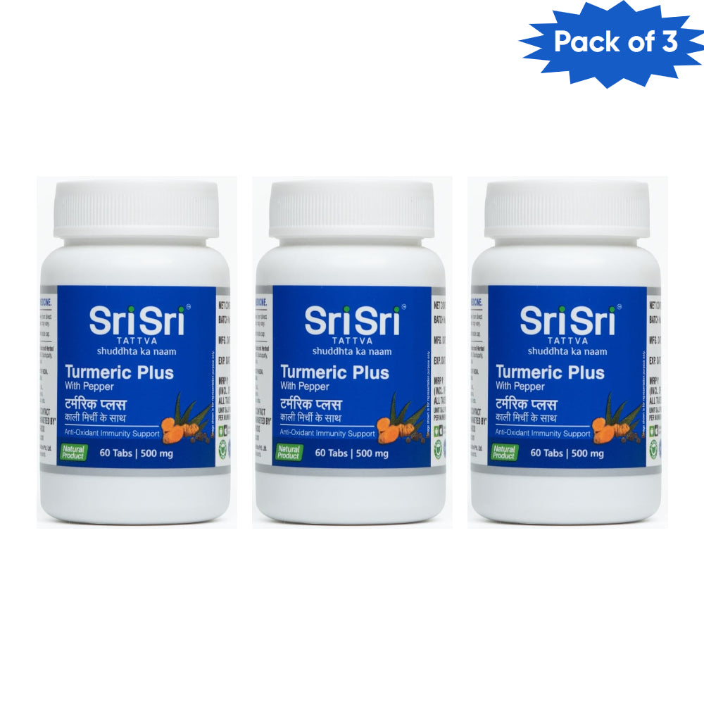 Sri Sri Tattva Turmeric Plus 500 Mg 60 Tablets(Pack of 3)