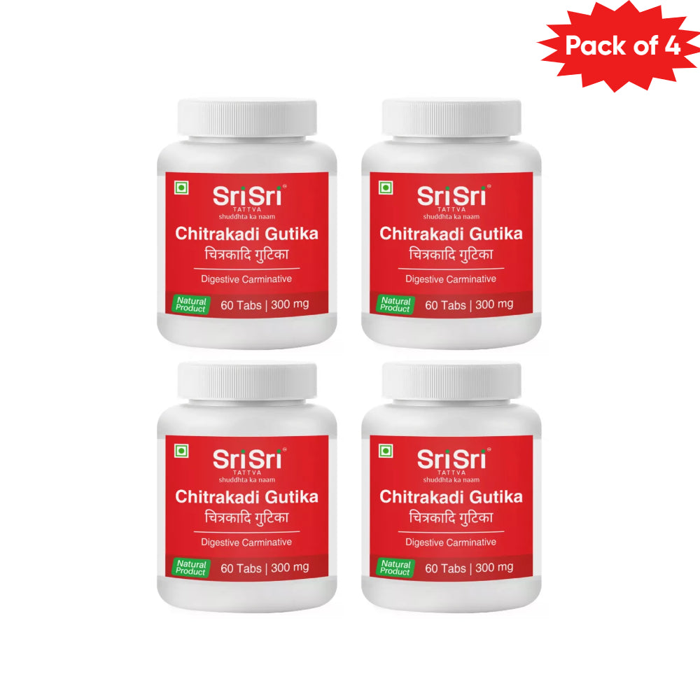 (Sri Sri Tattva Chitrakadi Gutika 60 Tablets(Pack of 4)