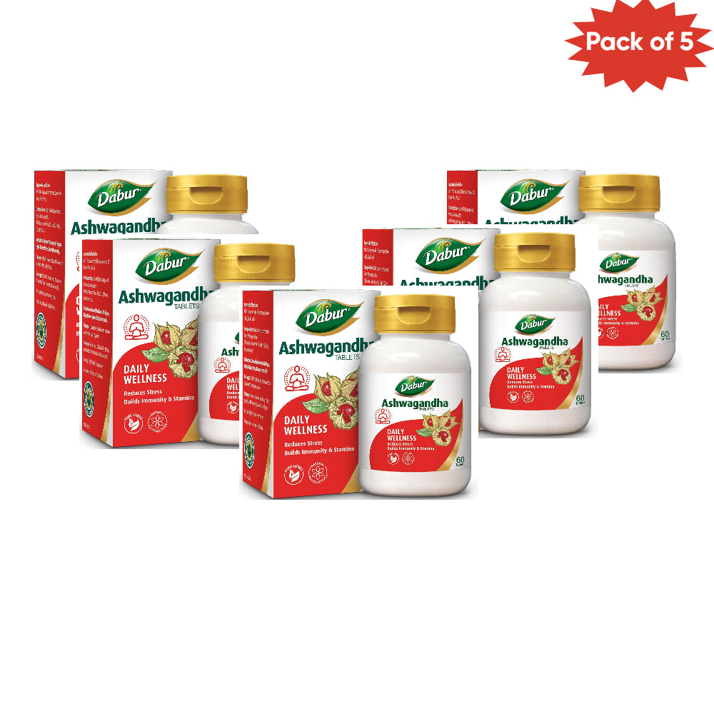 Dabur Ashwagandha 60 Tablets(Pack of 5)