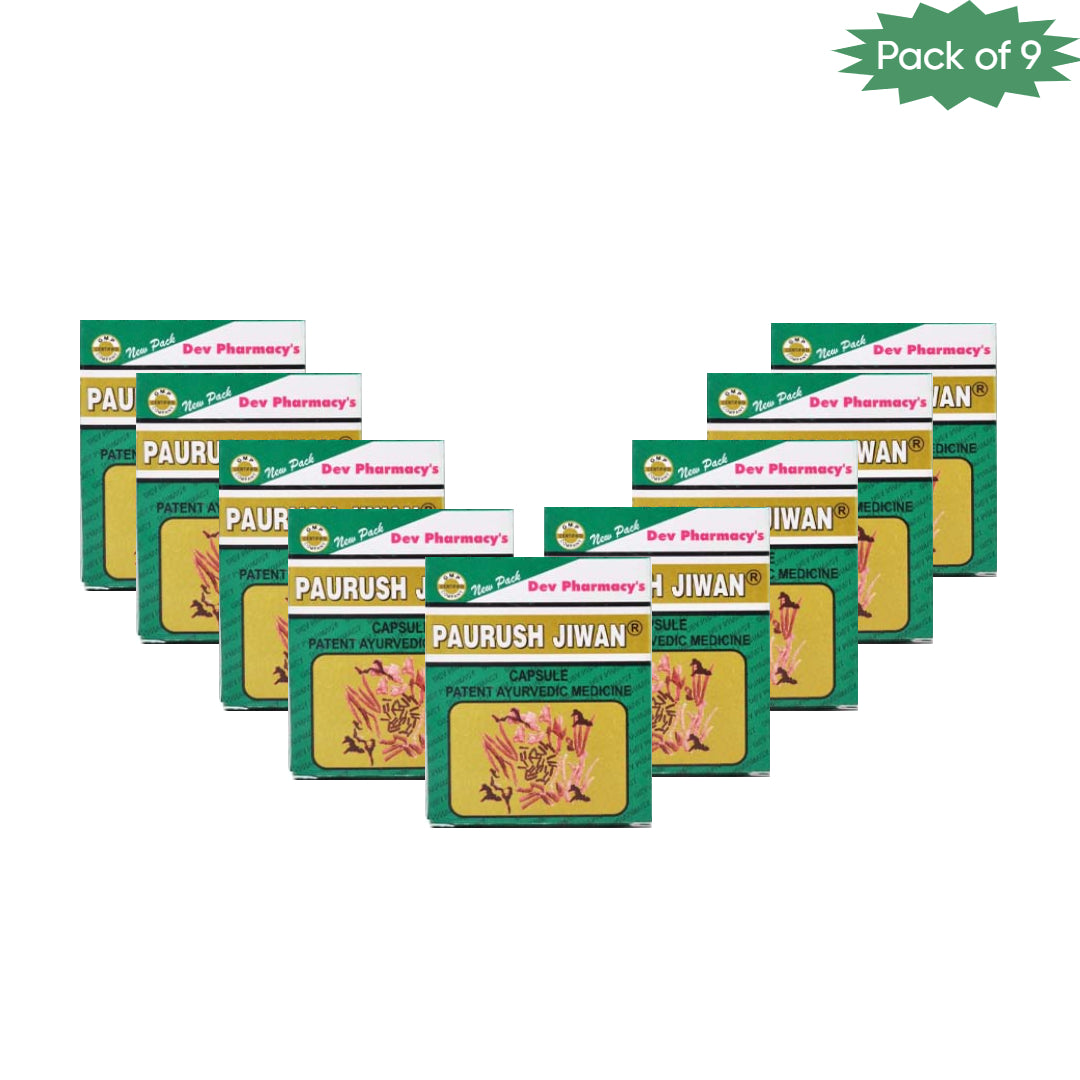 Dev Pharmacy Paurush Jiwan 60 Capsules(Pack of 9)