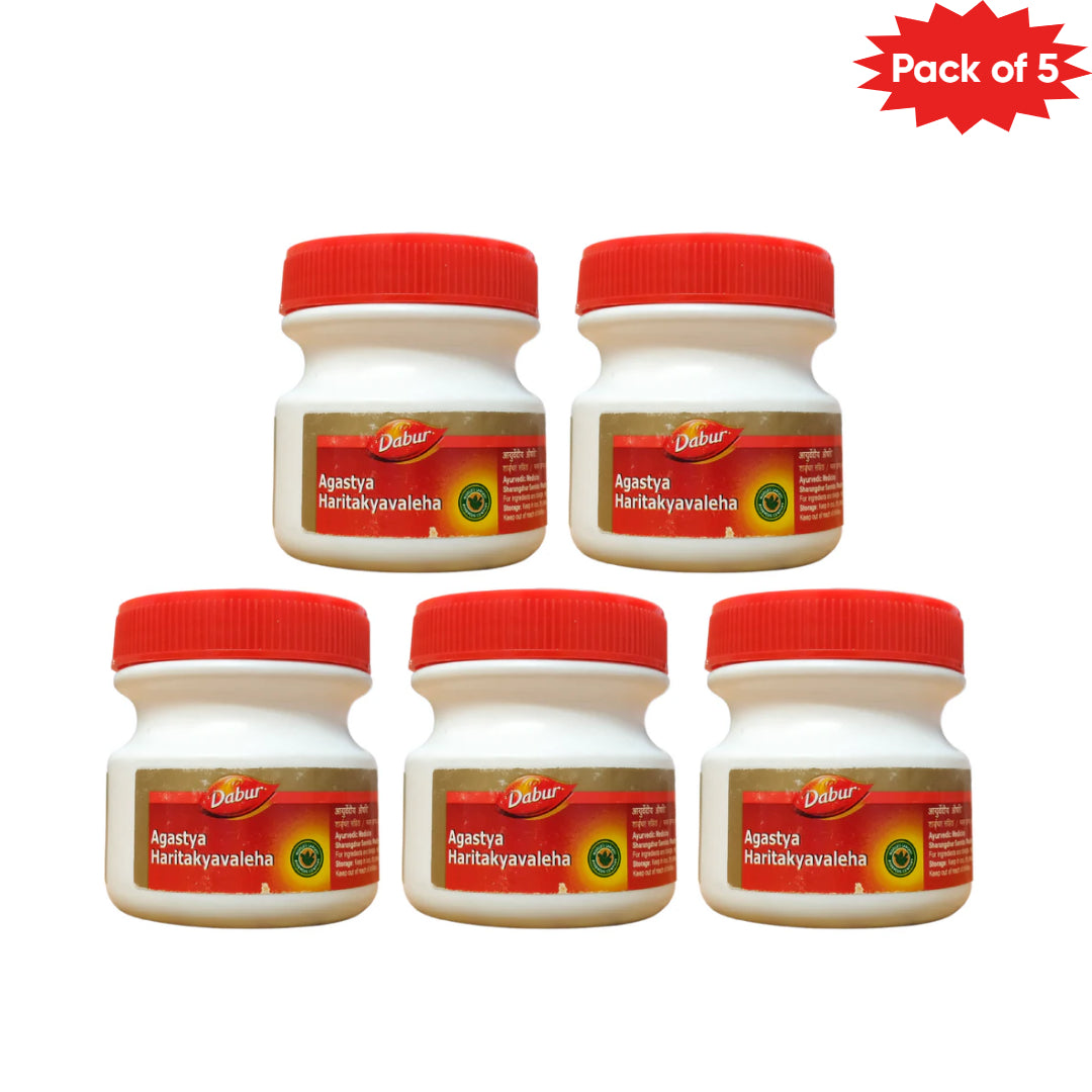 Dabur Agastya Haritakyavaleha 100 Gm (Pack of 5) | Ayurvedic Herbal Paste for Respiratory Health, Digestion & Immunity