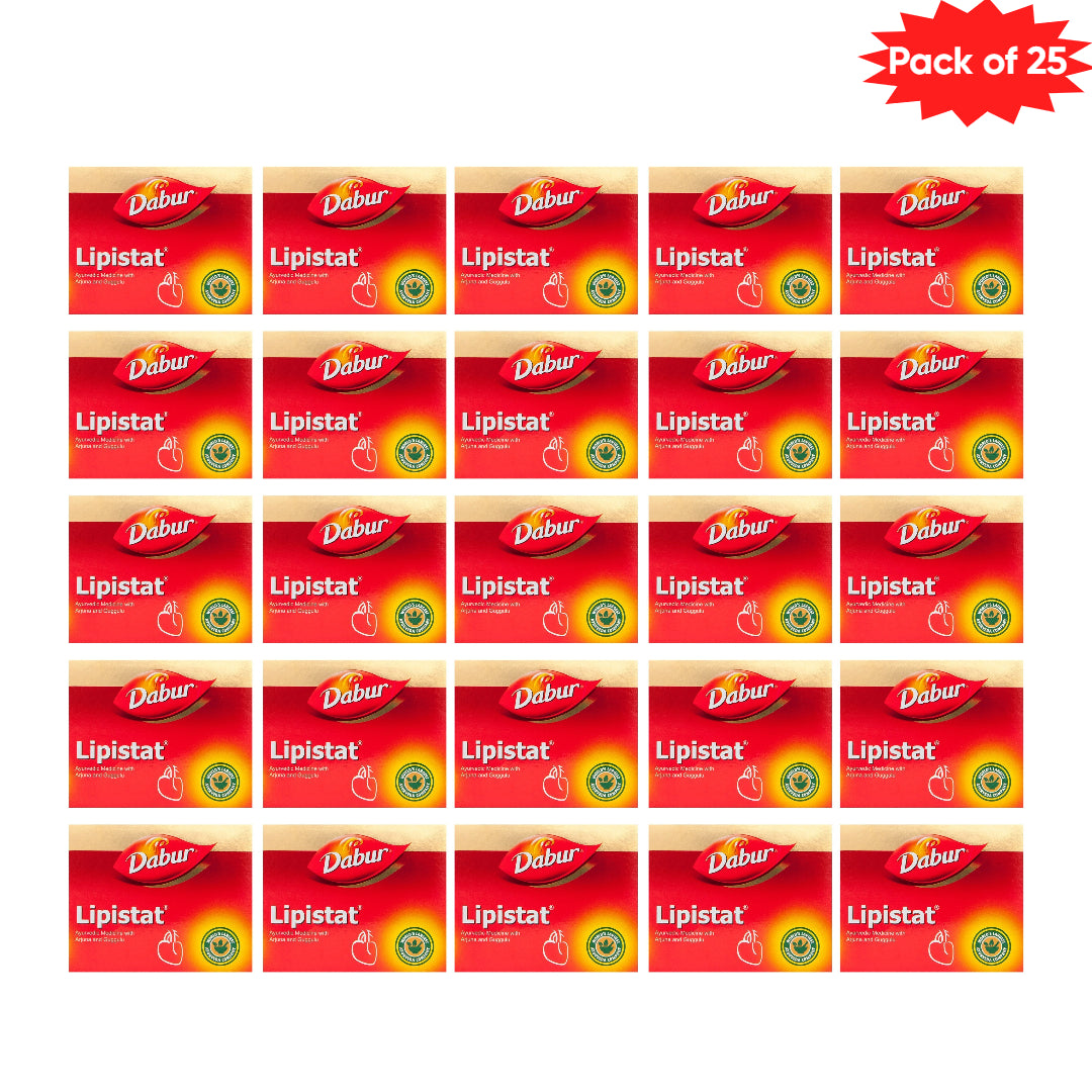 Dabur Lipistat 10 Capsules (Pack of 25) | Ayurvedic Capsules for Cholesterol Management & Heart Health
