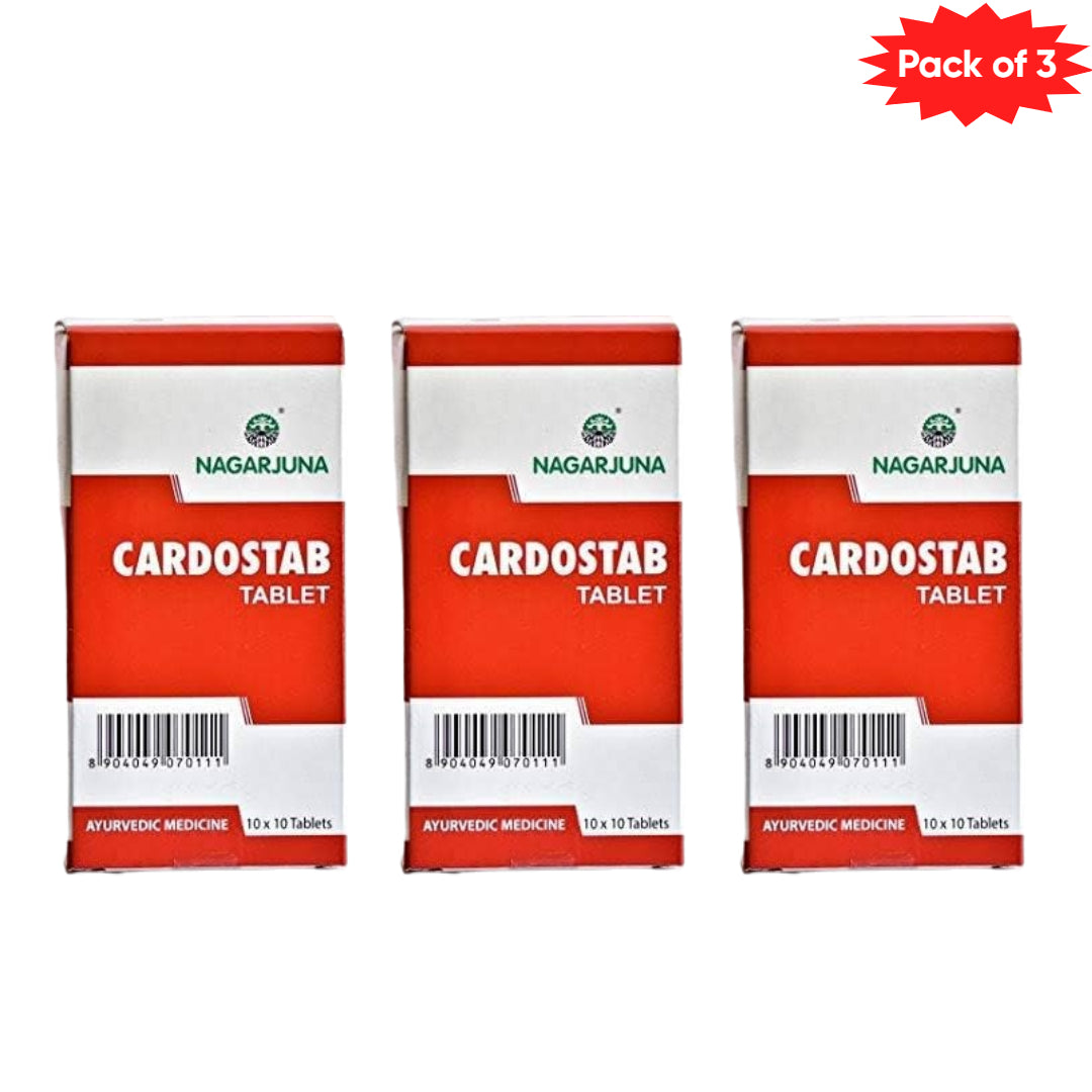 Nagarjuna Ayurveda Cardostab 100 Tablets (Pack of 3) | Ayurvedic Tablets for Blood Pressure & Heart Health