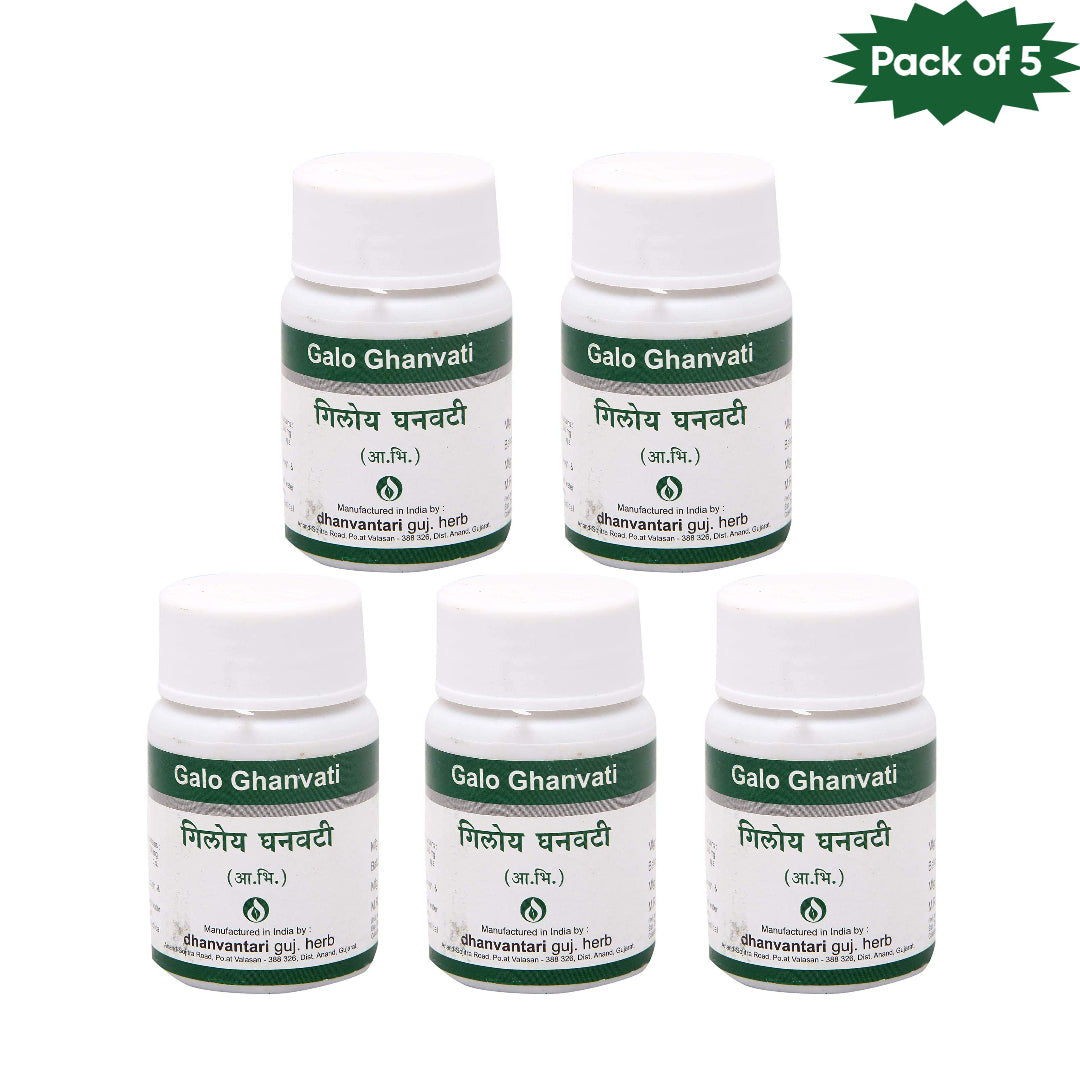 Dhanvantari Guj. Herb Galo Ghanvati 60 Tablets(Packof 5)