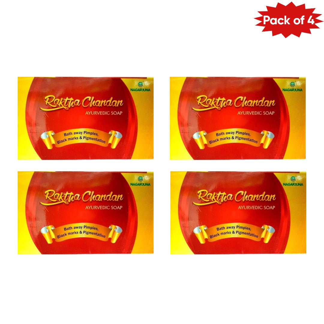 Nagarjuna Ayurveda Raktha Chandan Soap 75 Gm(Pack of 4)