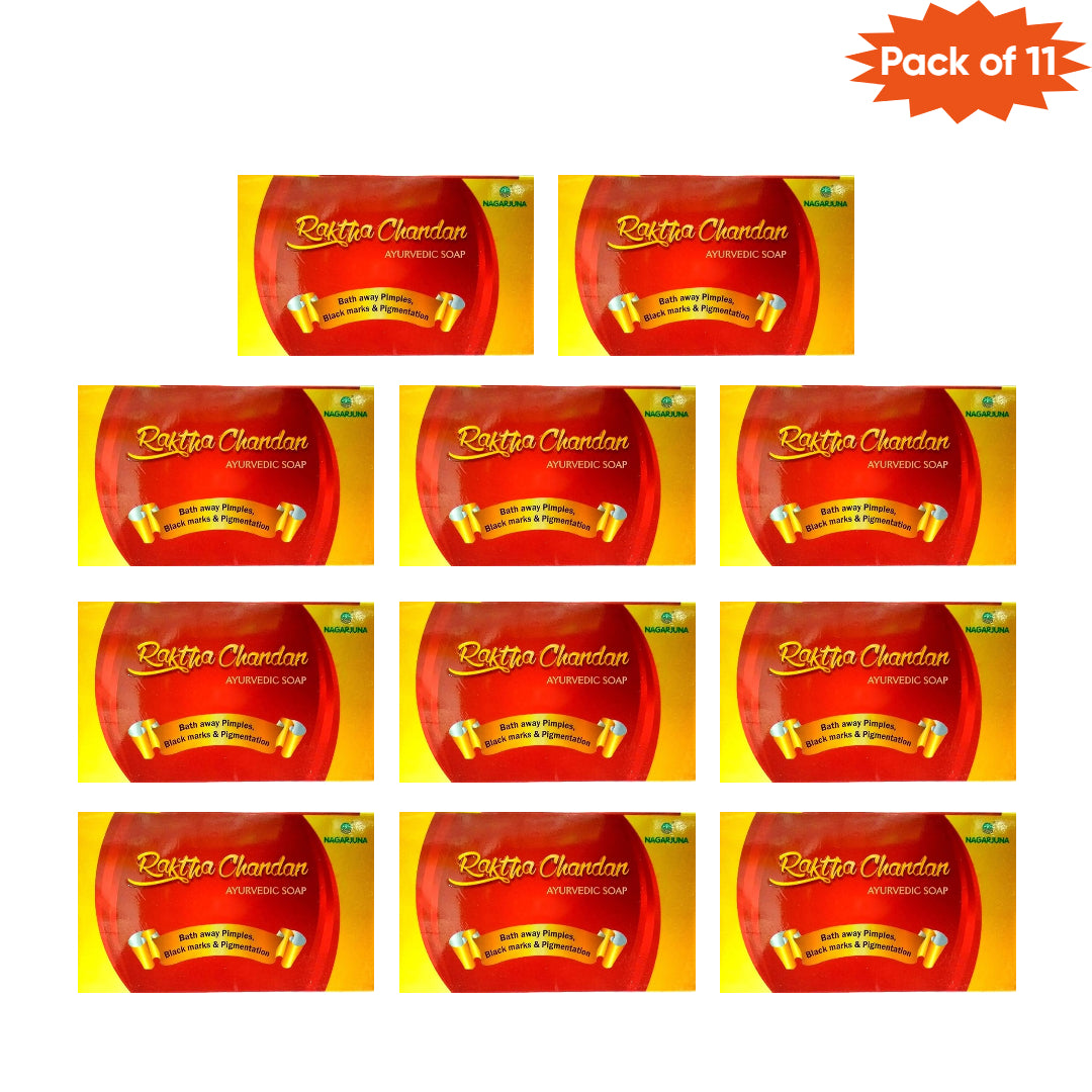 Nagarjuna Ayurveda Raktha Chandan Soap 75 Gm(Pack of 11)