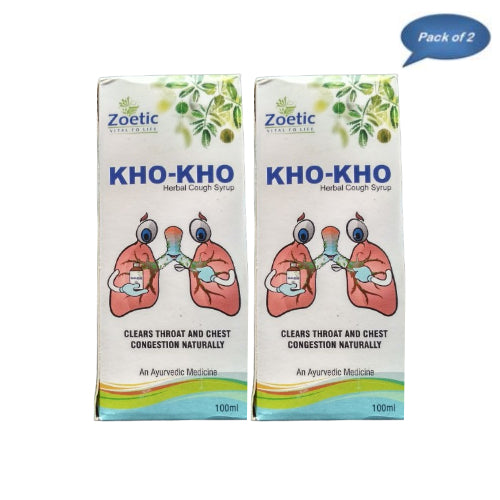 Zoetic Kho-Kho Herbal Cough Syrup 100 Ml(Pack of2)