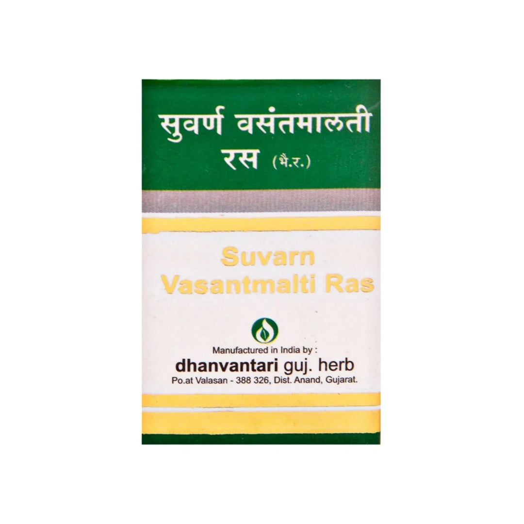 Dhanvantari Guj. Herb Suvarn Vasntmalti Ras 10 Tablets