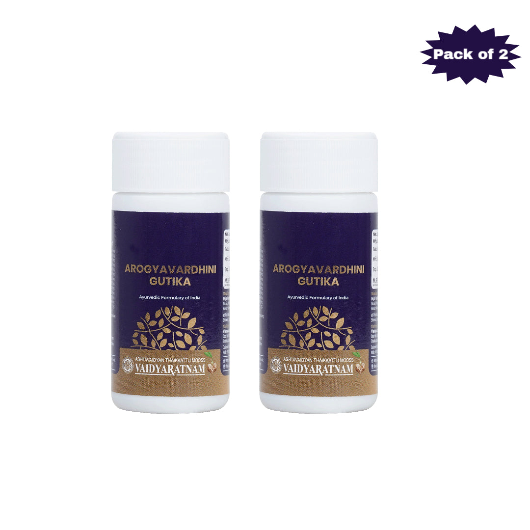 Vaidyaratnam Arogyavardhini Gutika 30 Tablets(Pack of 2)