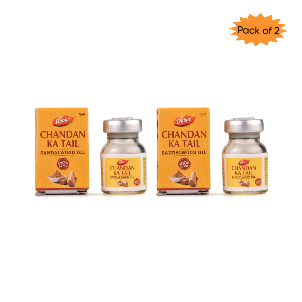 Dabur Chandan Ka Tail (Sandalwood Oil) 5 Ml(Pack of 2)