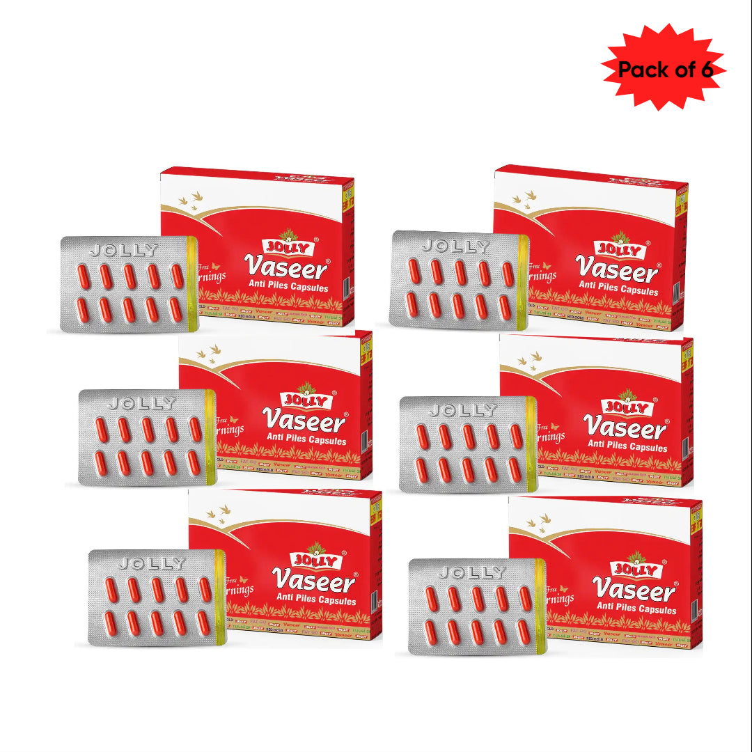 Jolly Pharma Vaseer Anti-Piles 30 Capsules(Pack of 6)