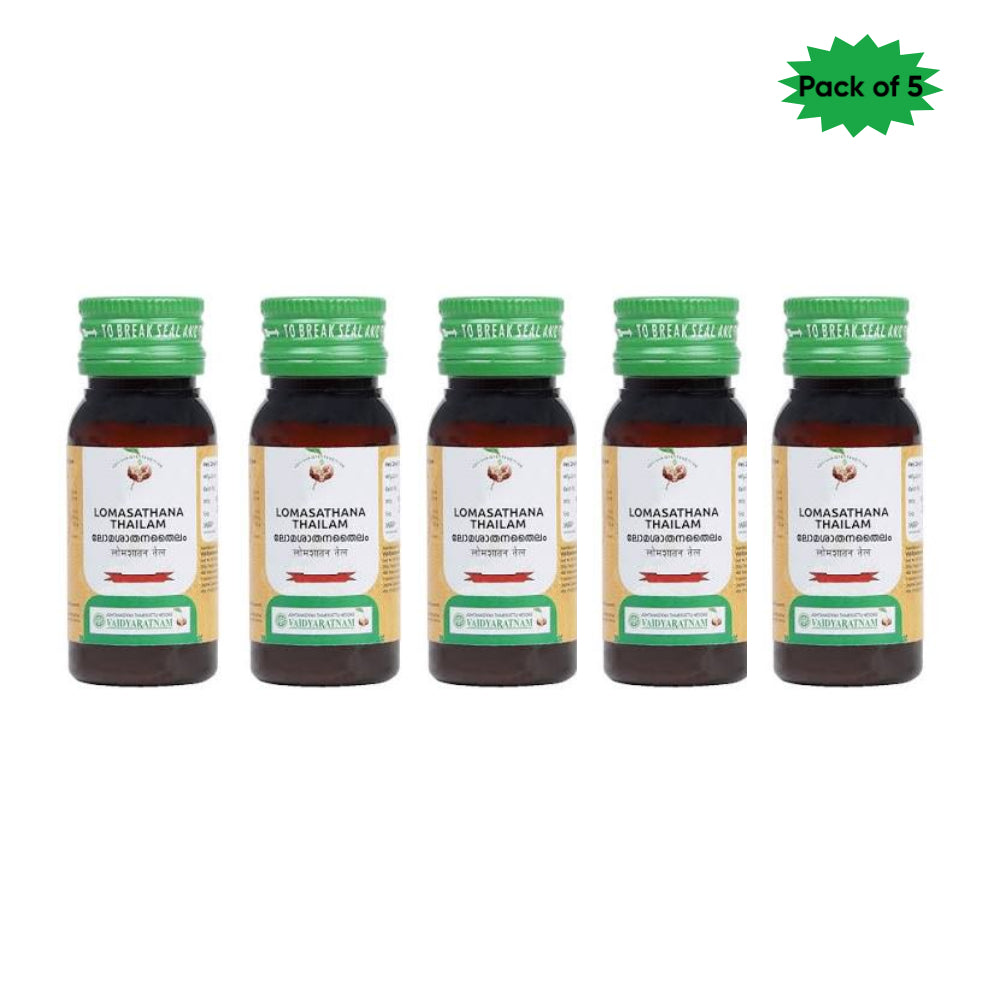 Vaidyaratnam Lomasathana Thailam 25 Ml(Pack of 5)