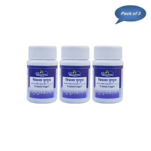 Dhootapapeshwar Triphala Guggulu 60 Tablets (Pack Of 3)