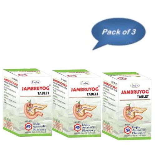 Unjha Ayurvedic Pharmacy Jambruyog 100 Tablets (Pack of 3)