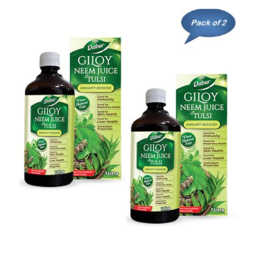 Dabur Giloy Neem Juice(Tulsi) 1 Ltr pack of 2