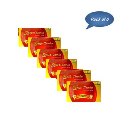 Nagarjuna Ayurveda Raktha Chandan Soap 75 Gm (Pack of 6)