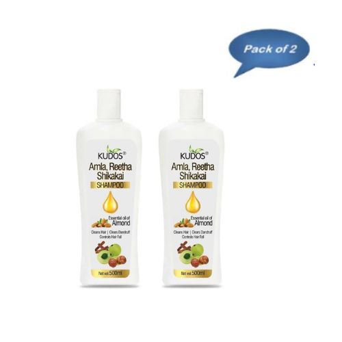 Kudos Amla Reetha Shikakai Shampoo 500 Ml (Pack of 2)