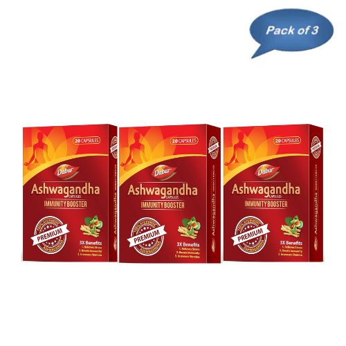 Dabur Ashwagandha 20 Capsules (Pack of 3)