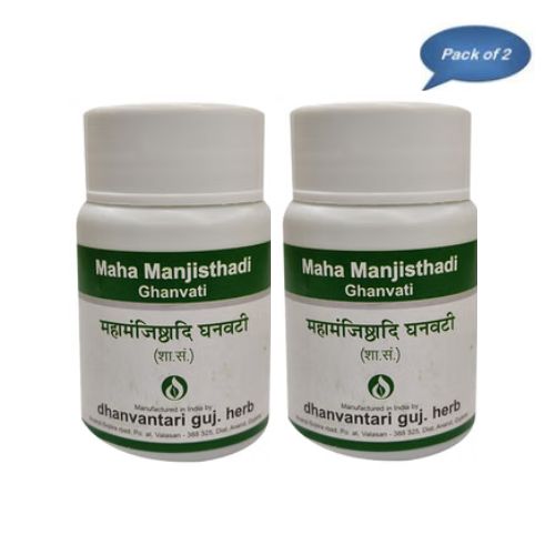 Dhanvantari Guj. Herb Maha Manjishthadi Ghanvati 60 Tablets(Pack of 2)