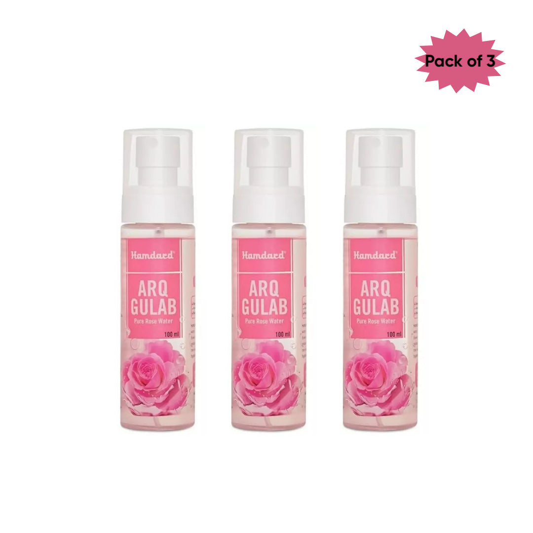 Hamdard Arq Gulab Pure Rose Water 100 Ml(Pack of 3)