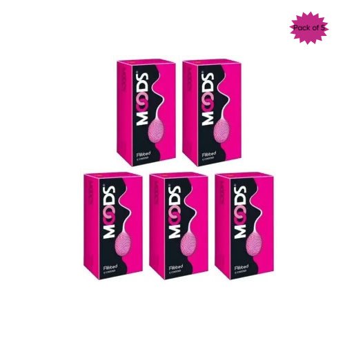 Hll Lifecare Moods Ribbed Condoms 3 Pcs(pack of 5)