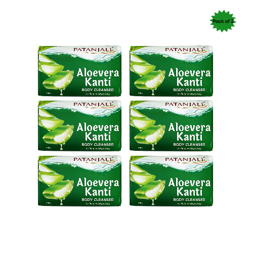 Patanjali Aloevera Soap(Set Of 3 Pcs) 150 Gm(Pack of 2)