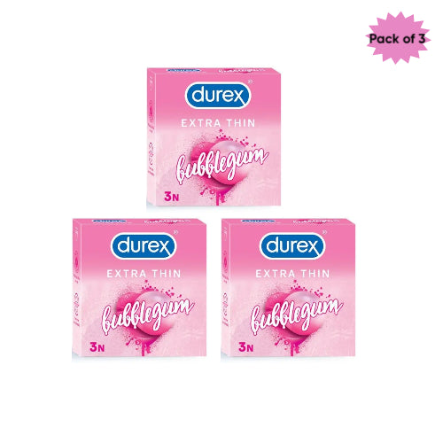 Ttk Healthcare Limited Durex Extra Thin Bubblegum Condoms 3 Pcs(Pack of 3)