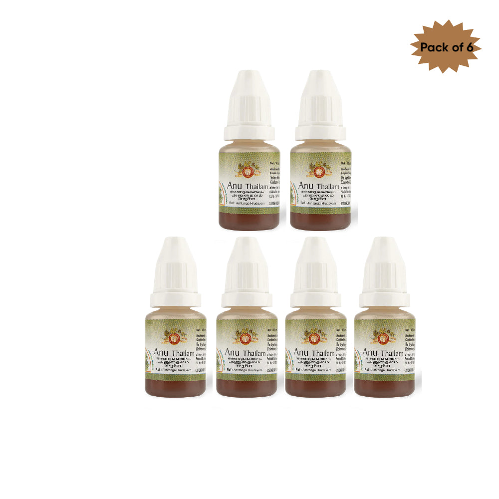 Vaidyaratnam Anu Thailam 10 Ml(Pack of 6)