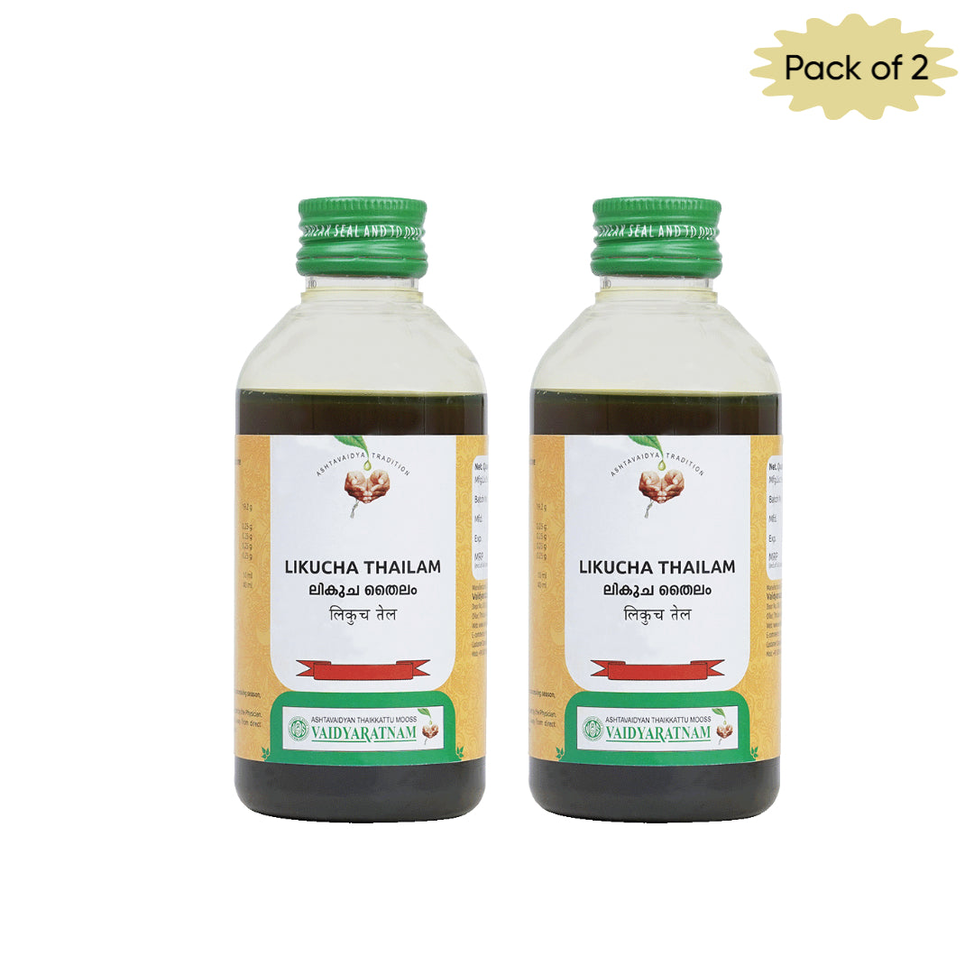 Vaidyaratnam Likucha Thailam 200 Ml(Pack of 2)