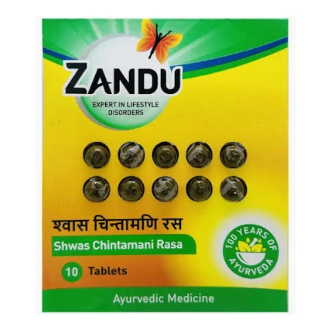 Zandu Shwas Chintamani Rasa 10 Tablets