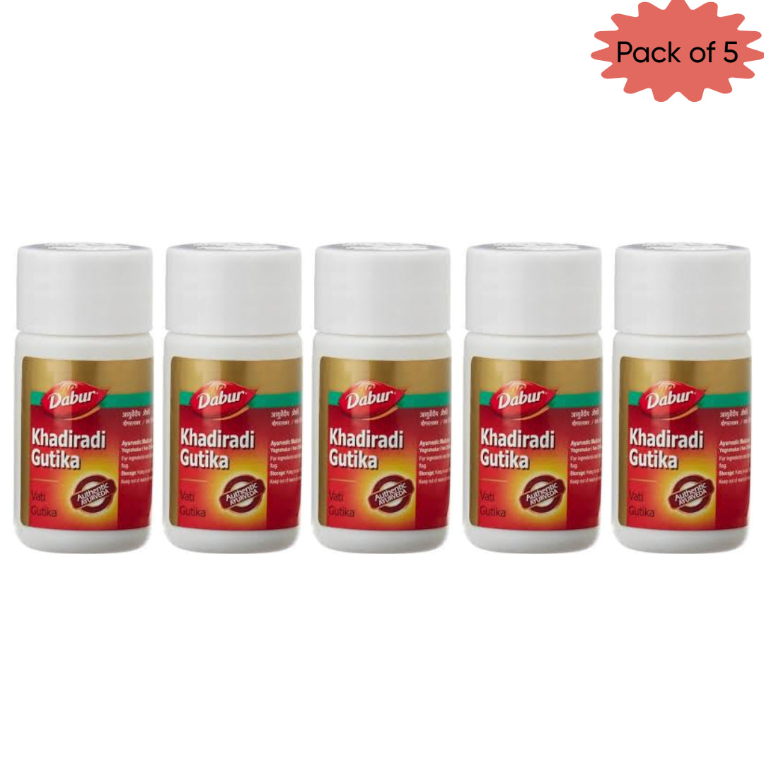 Dabur Khadiradi Gutika 40 Tablets(Pack of 5)