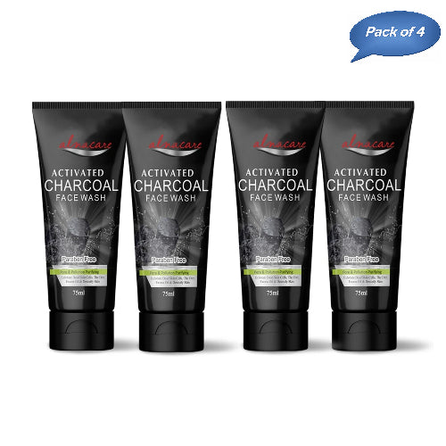 Alna Activated Charcoal Face Wash 75 Ml(Pack of 4)