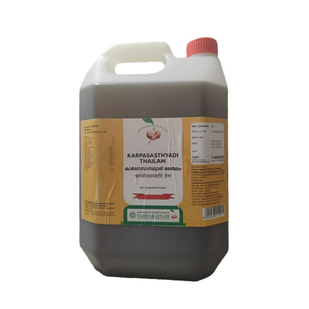 Vaidyaratnam Karpasasthyadi Thailam 5 Ltr