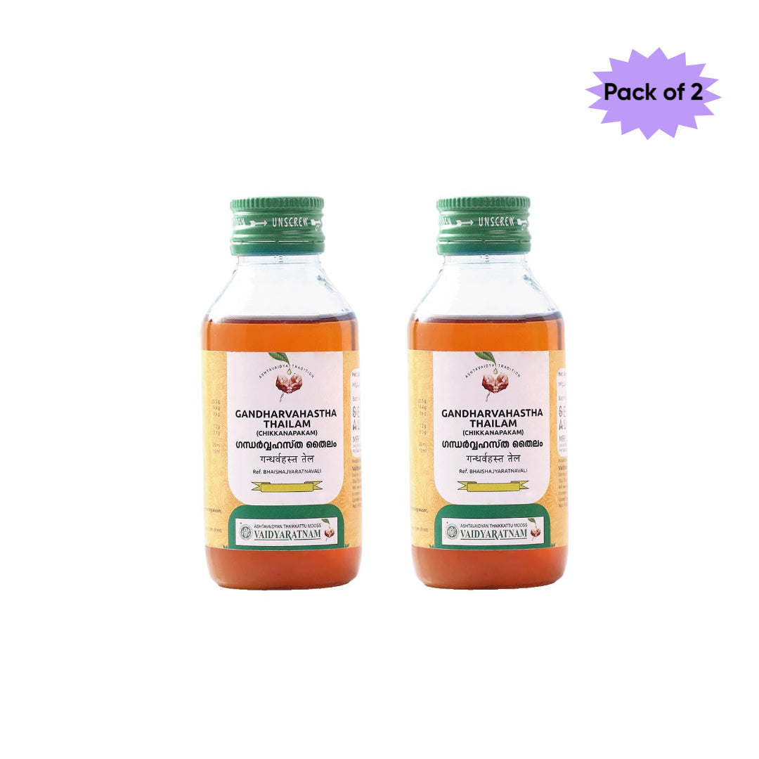 Vaidyaratnam Gandharvahastha Thailam Chikkanpakam 100 Ml(Pack of 2)