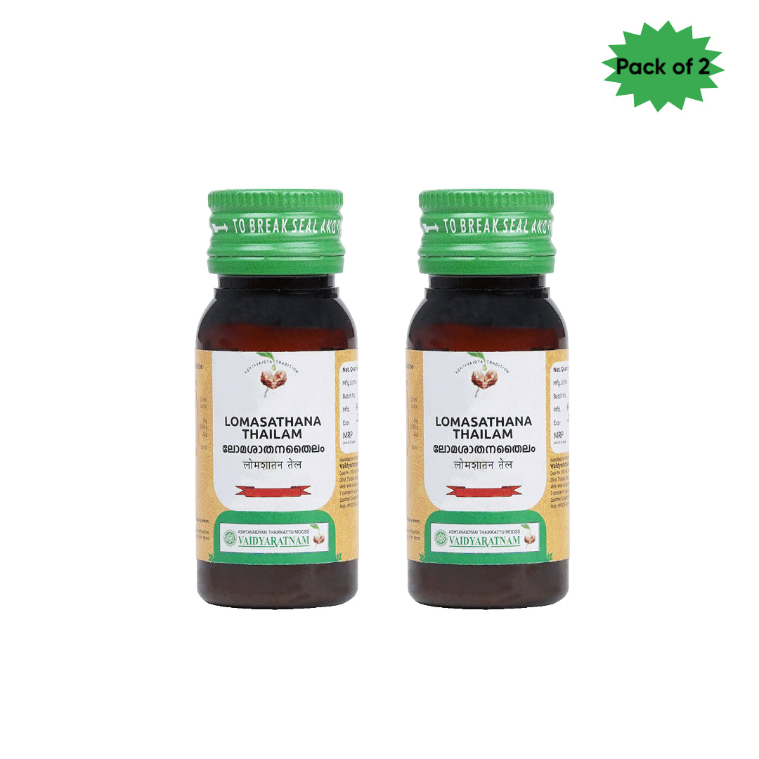 Vaidyaratnam Lomasathana Thailam 25 Ml(Pack of 2)