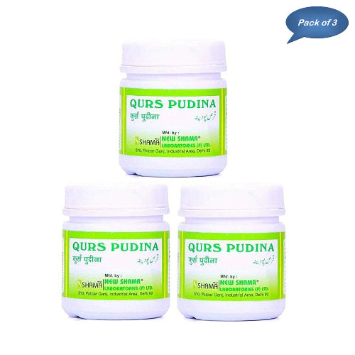 New Shama Qurs Pudina 100 Tablets(Pack of 3)