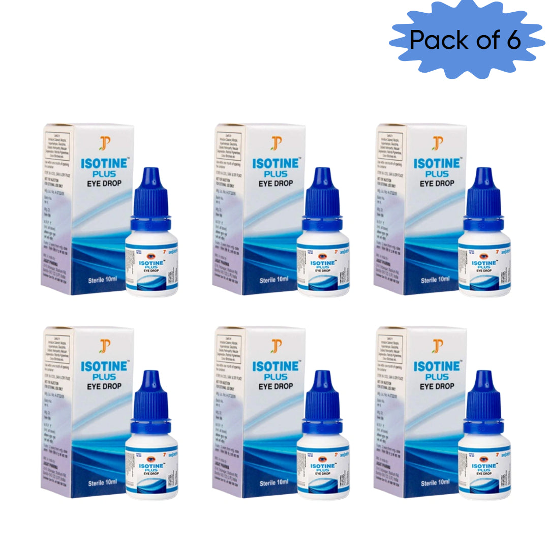 Jagat Pharma Isotine Plus Eye Drop 10 Ml(Pack of 6)