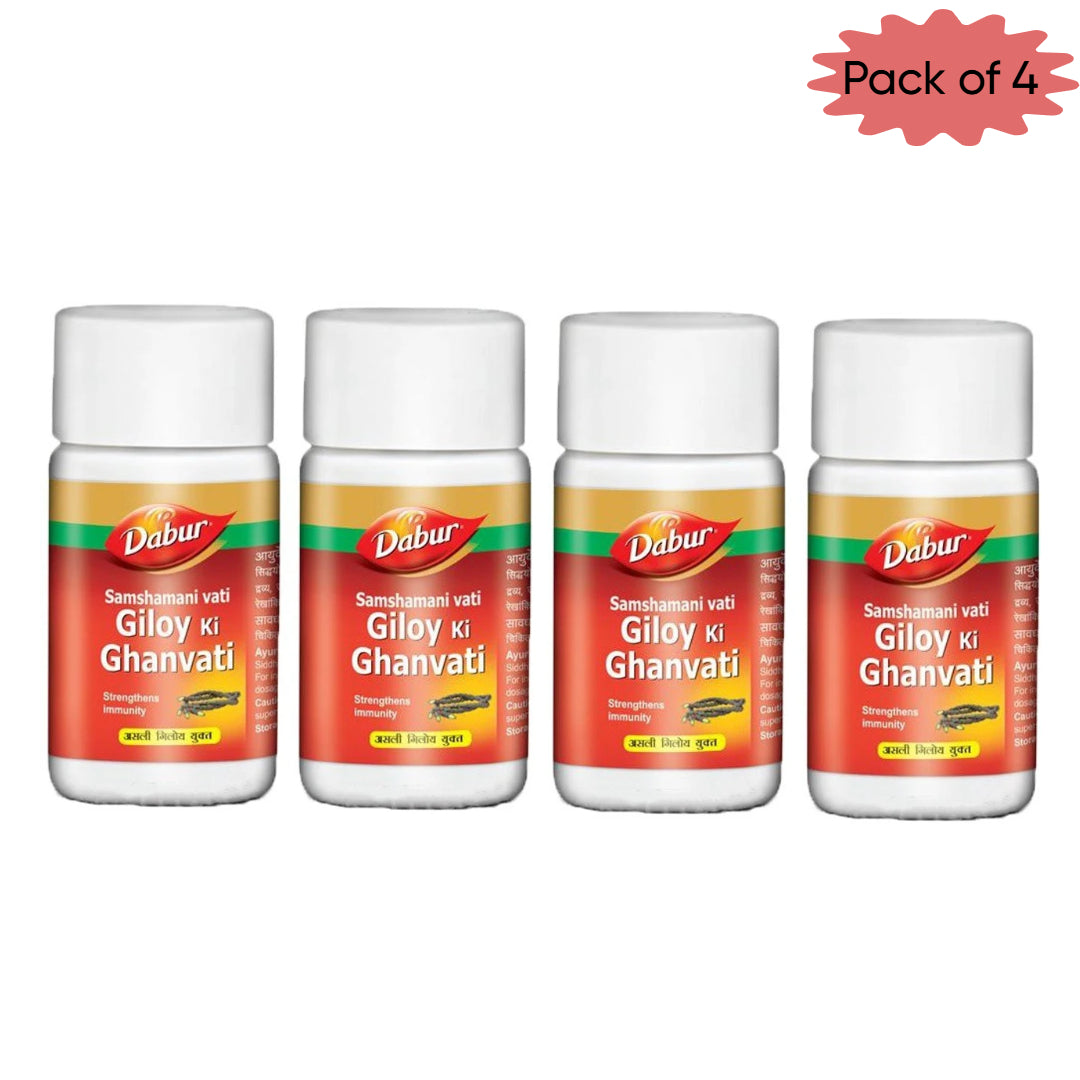 Dabur Giloy Ki Ghanvati (Samshamani Vati) 40 Tablets(Pack of 4)