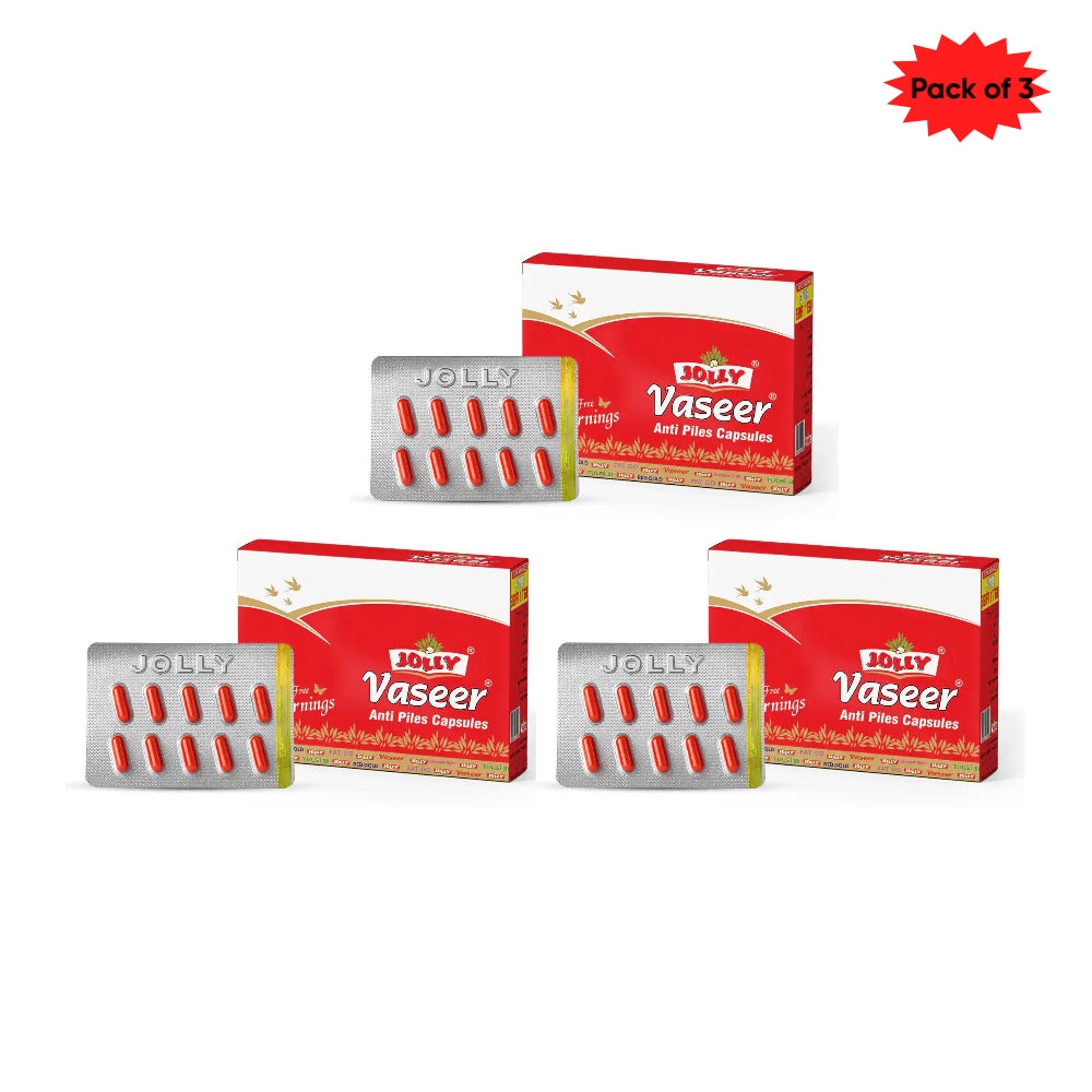 Jolly Pharma Vaseer Anti-Piles 30 Capsules(Pack of 3)
