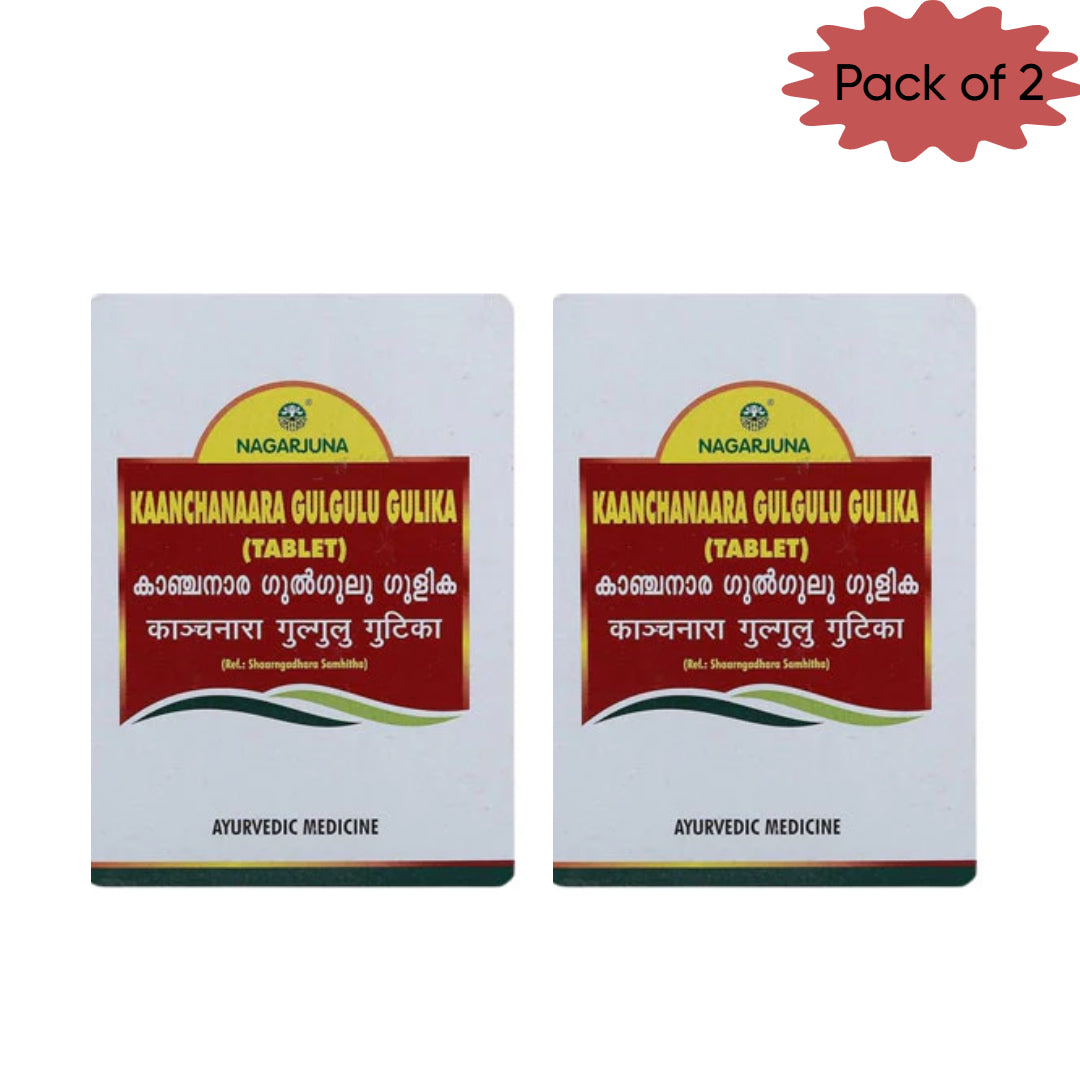 Nagarjuna Ayurveda Kaanchanaara Gulgulu Gulika 100 Tablets(Pack of 2)