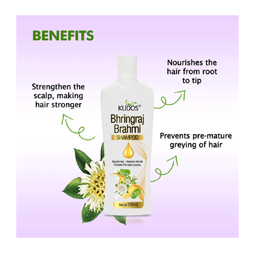 Kudos Bhringraj Brahmi Shampoo 500 Ml